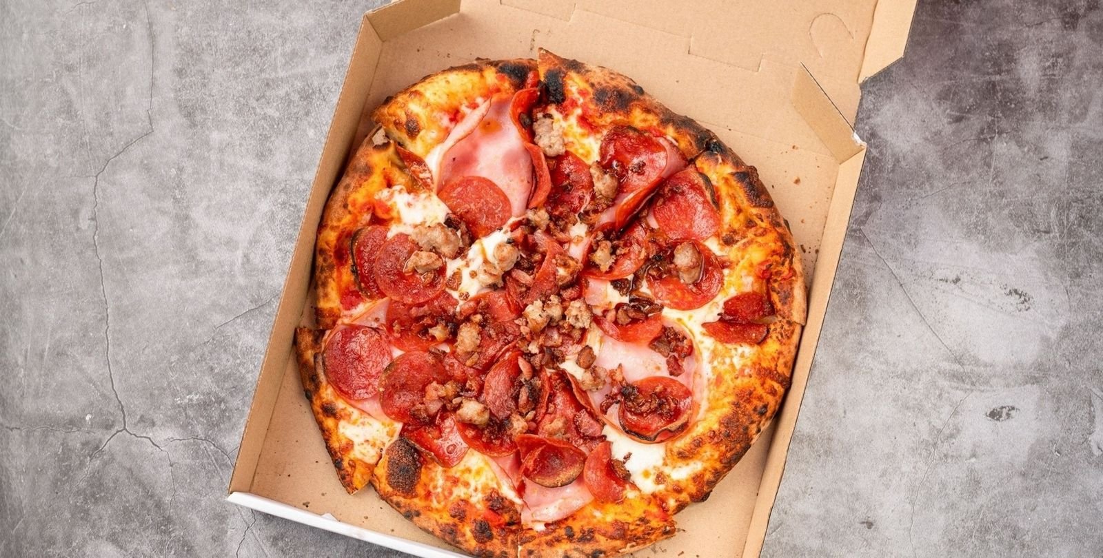 Meat Lovers Pizza, ham, pepperoni, sausage, bacon